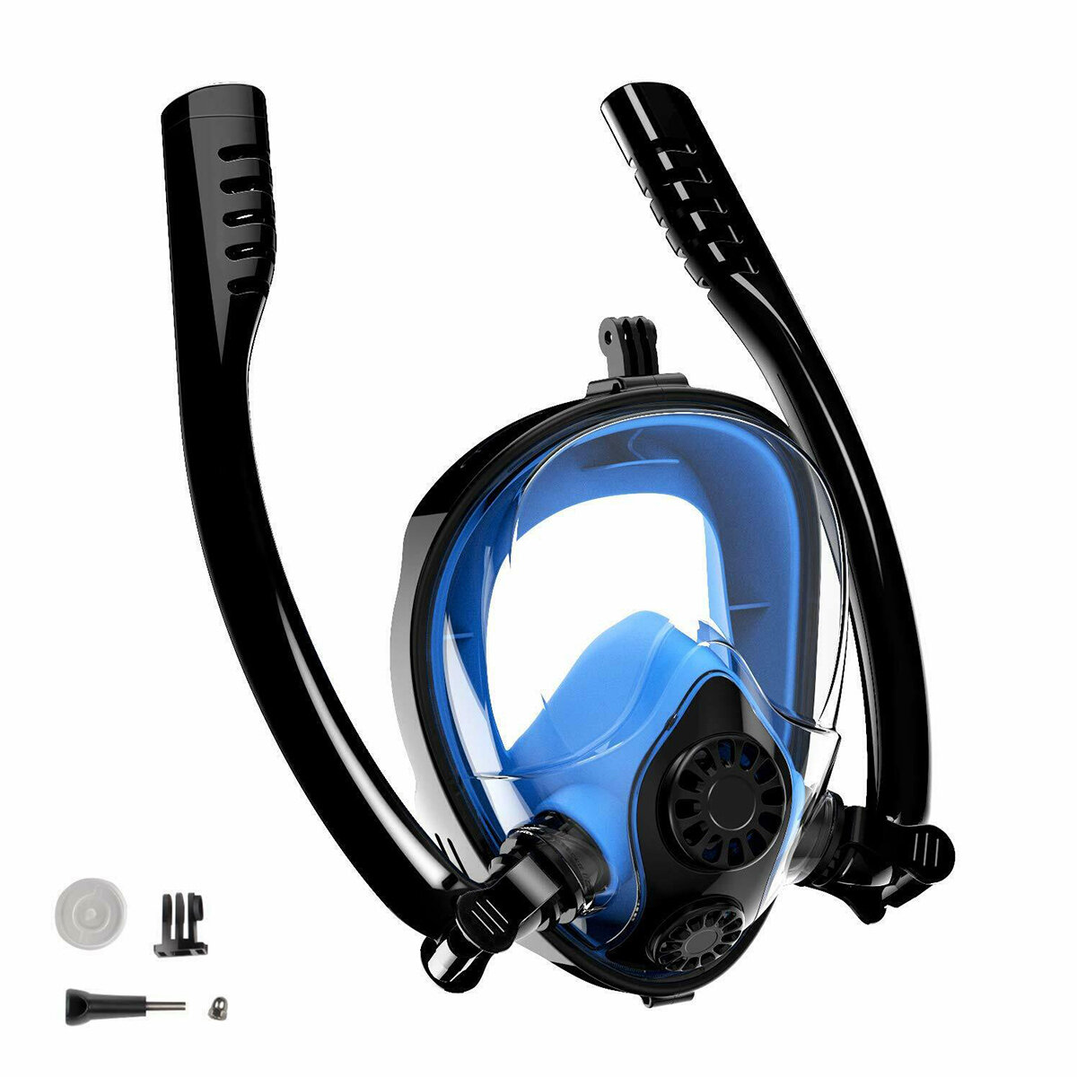 

Underwater Scuba Diving Mask Double Breath Tube Full Face Anti-fog Wide View Snorkel Swimming Mask for Adult Youth