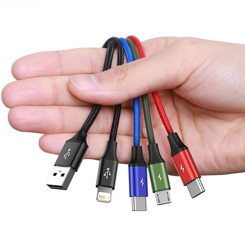 

Baseus 3-in-1/4-in-1 3.5A USB-A to iP/Micro/Type-C Cable Fast Charging Data Transmission Copper Core Line 0.3M/1.2M Long
