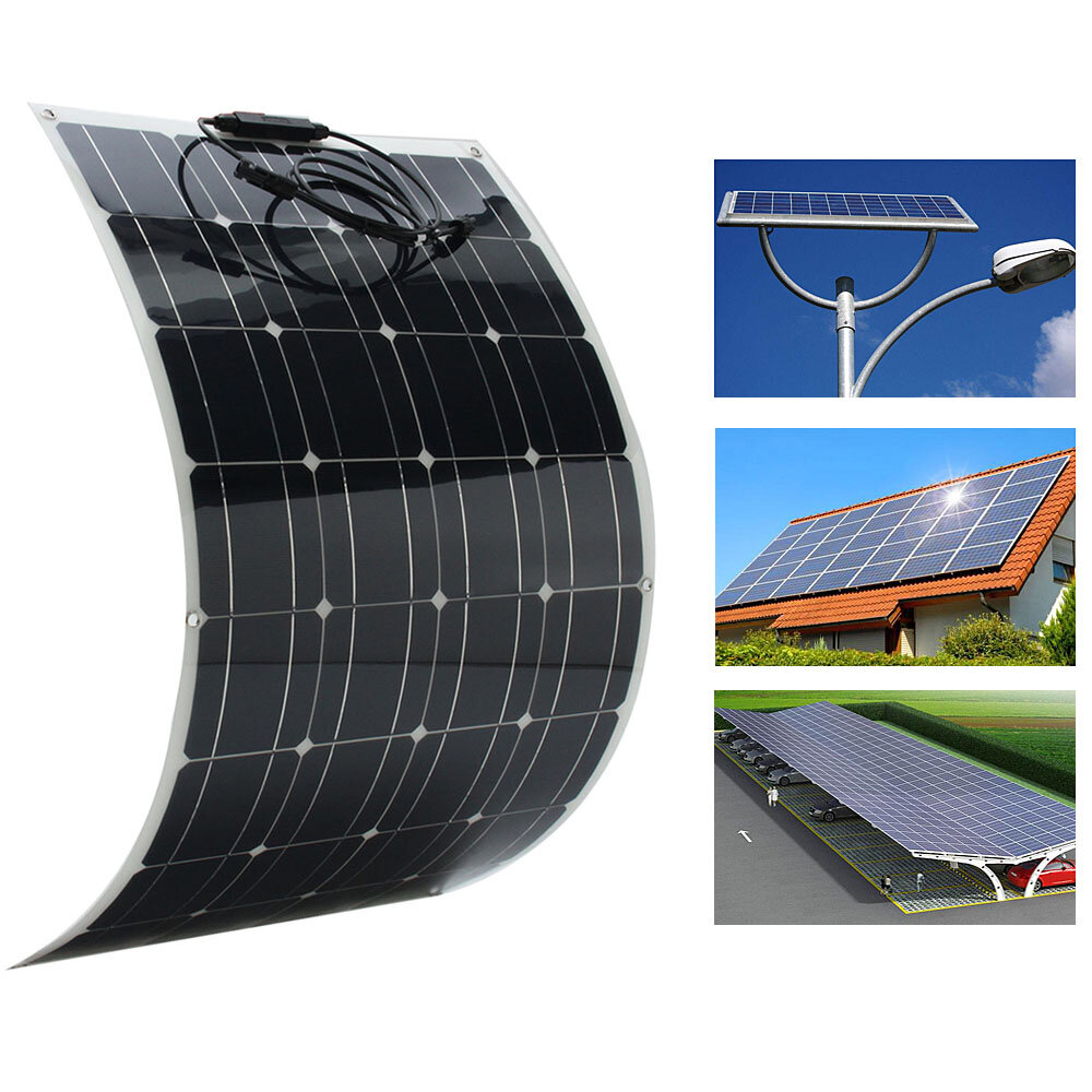 100W 18V Solar Panel l 1.5m Cable 5400Pa Mono-crystalline Semi-flex Panel Power Panel
