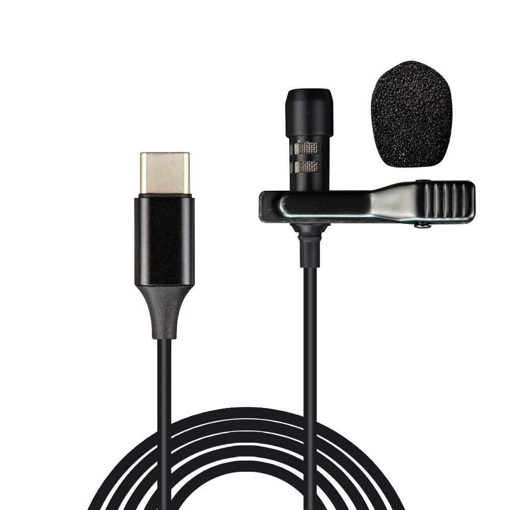 Bakeey USB Type-C Microphone Mini Small Portable Wired Clip-on Lapel Collar Lavalier Condenser USB-C Microphone for Type