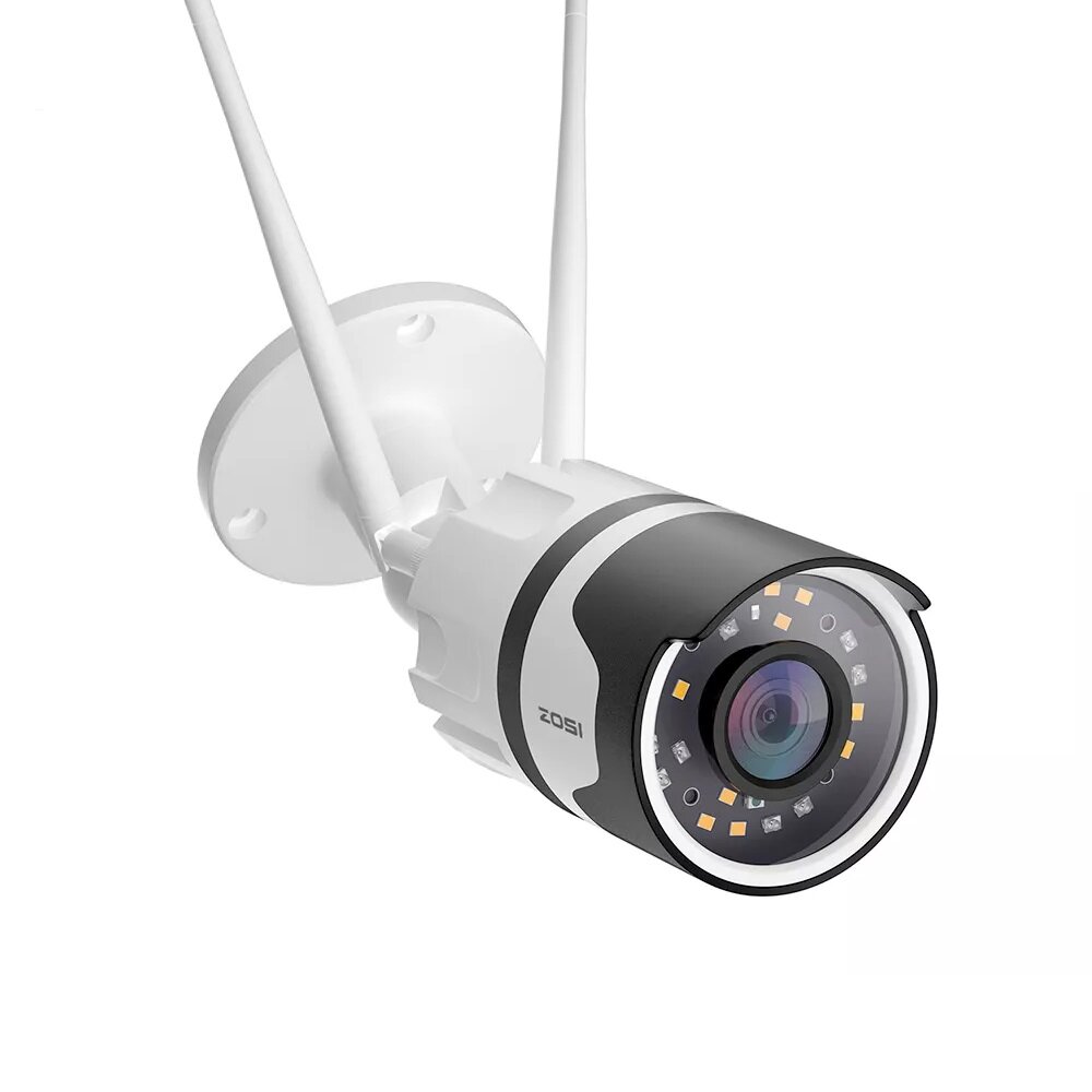 ZOSI 5MP HD Spotlight WiFi Camera Outdoor Waterproof AI Human Detection Color Night Vision 2 Way Aud