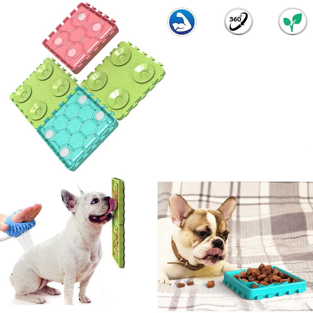 4PCS Pet Bowls Combination Dog Licking Tray Dog Anti-sucking Funny Bowl Pet Slow Food Interactive Pu