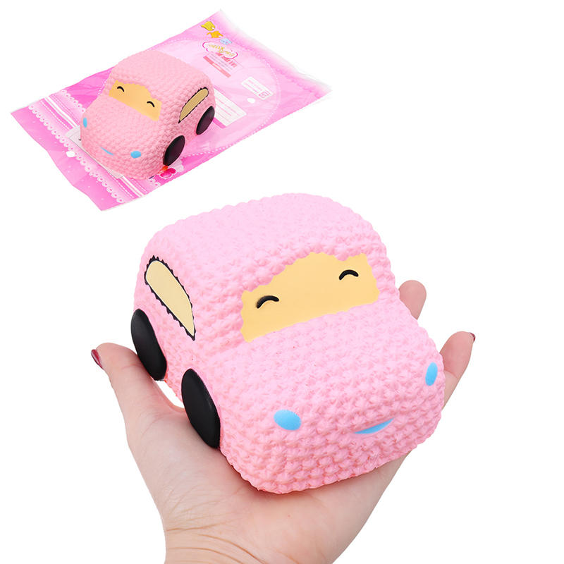 Squishy Car Racer Pink Cake Soft Slow Rising Toy Geurende knijpbrood