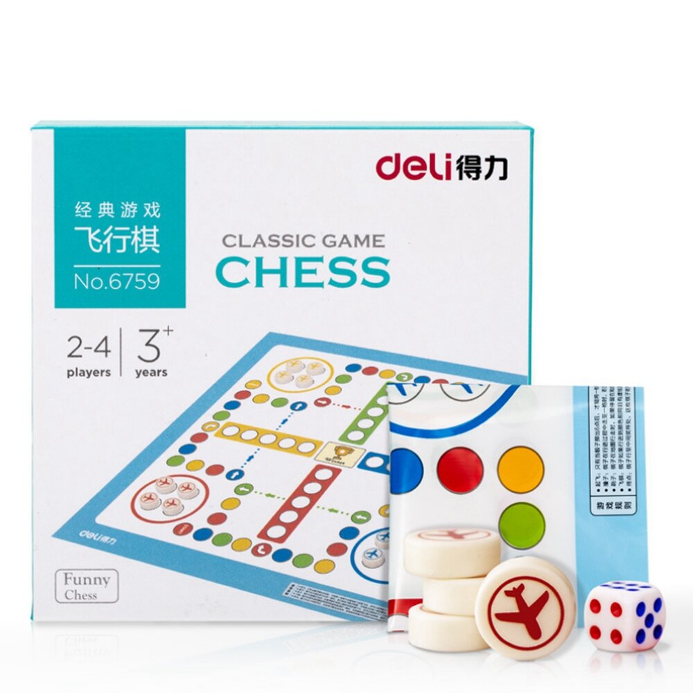 Deli 6759 Classic Game Chess Children Puzzle Portable Opvouwbaar Funny Chess voor Home Family Entert