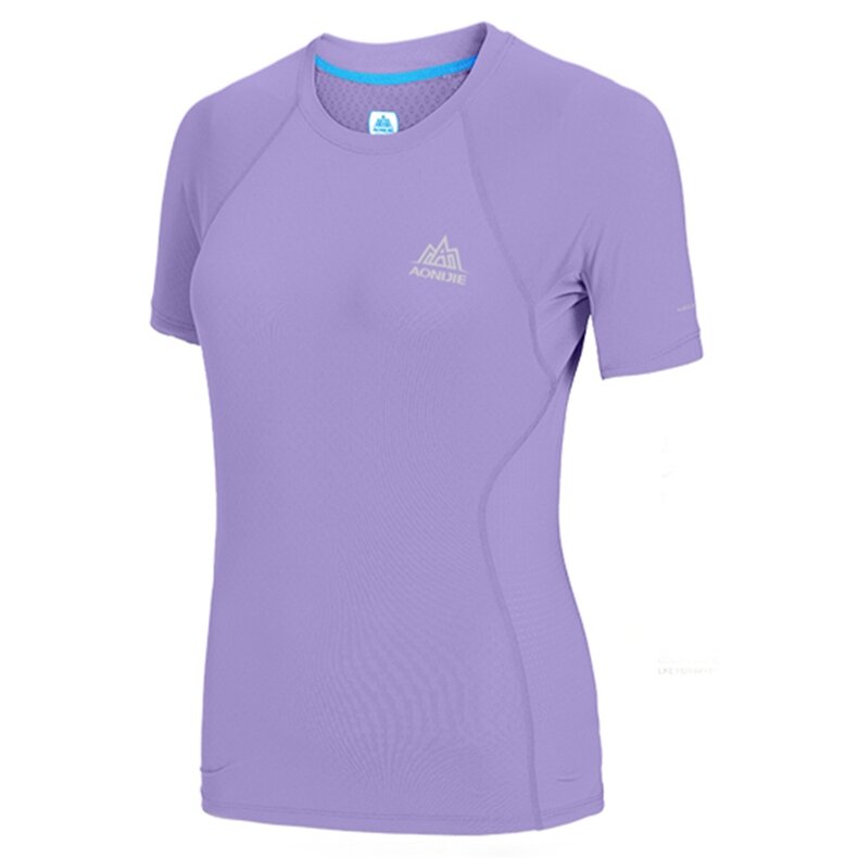 AONIJIE Frauen Sportfahrrad Kurzarm Schnelltrocknendes T-Shirt Atmungsaktive Laufbekleidung Sommer