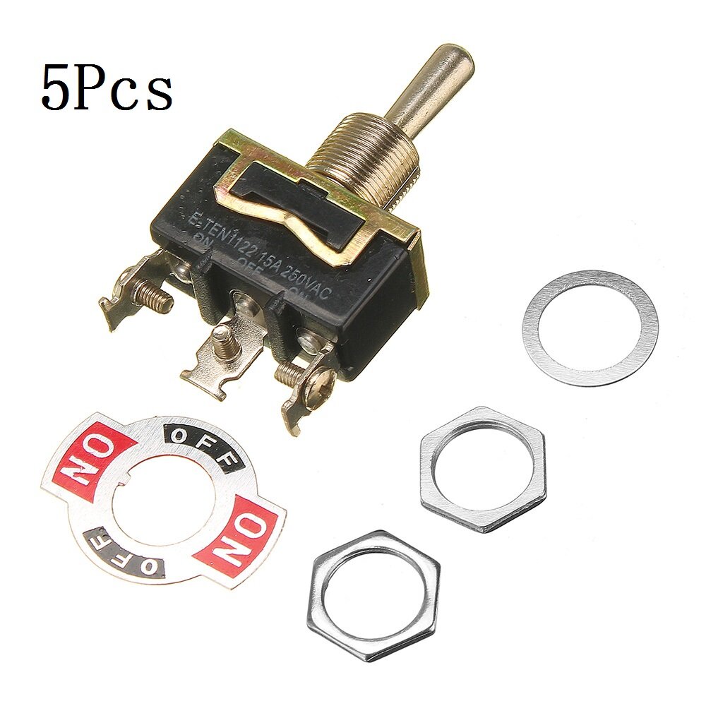5Pcs Heavy Duty Metal Toggle Flick Switch ON OFF ON 12V SPDT