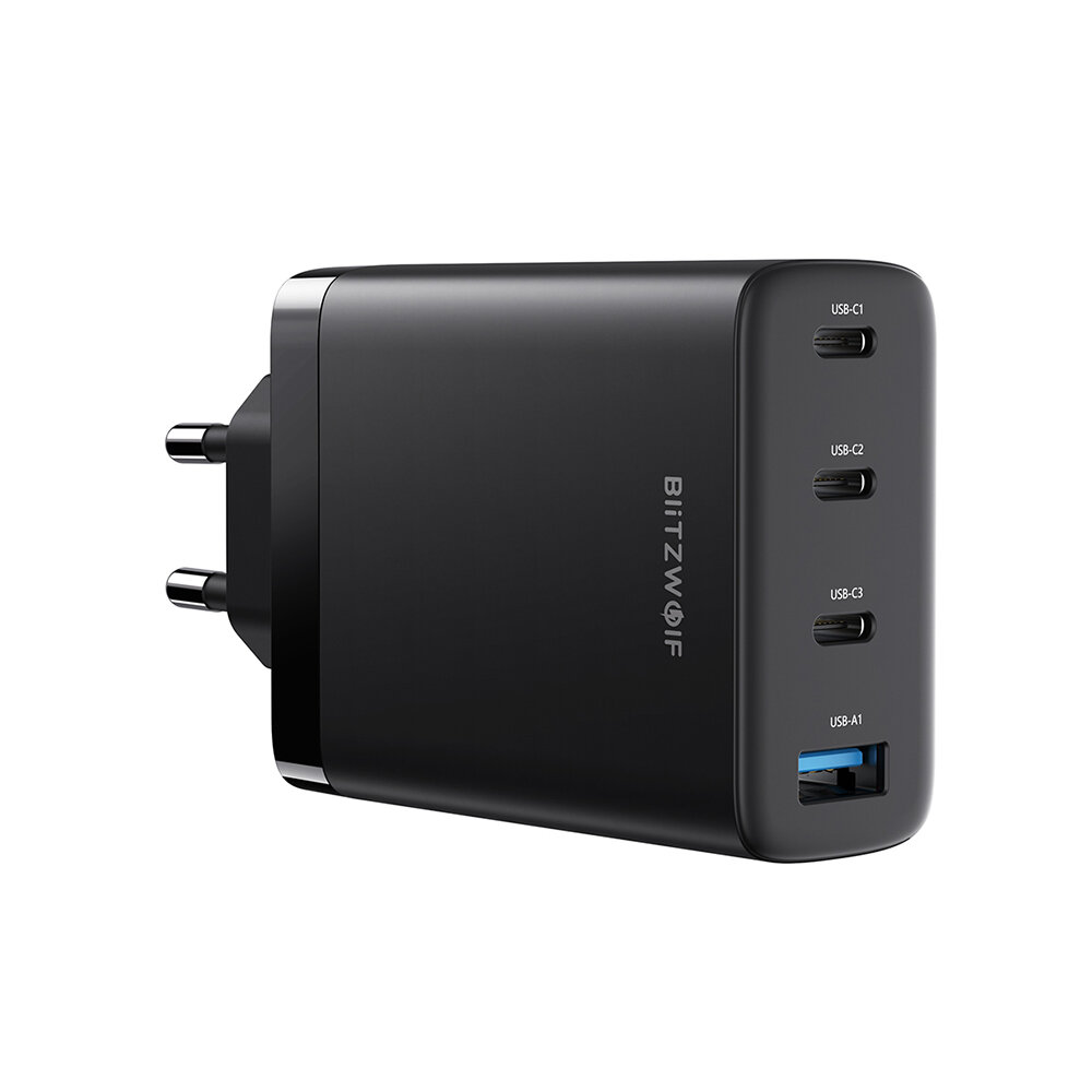 BlitzWolf® BW-S23 100W 4 Ports GaN Wall Charger Dual 100W USB-C PPS PD3.0 QC3.0 SCP Fast Charging For iPhone 14 14 Plus