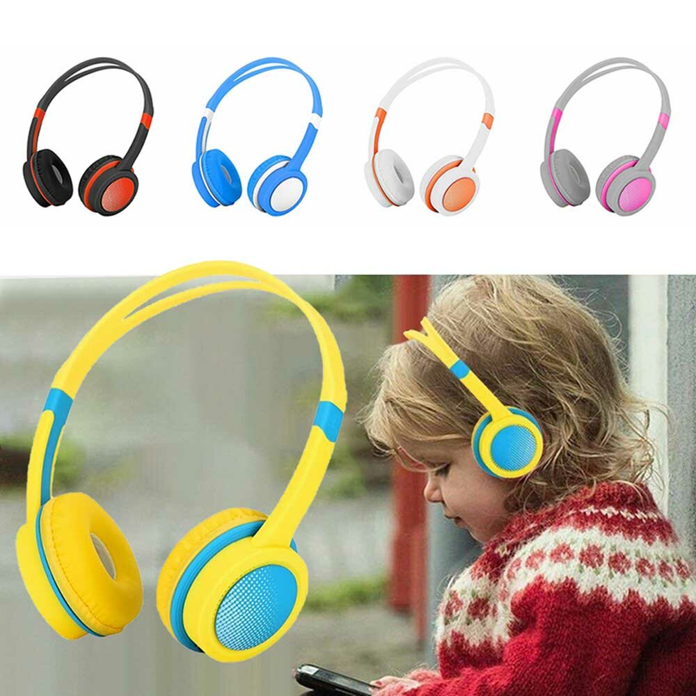 Bakeey schattige kinderen over het oor stereo bekabeld veilig hoofdtelefoon verstelbare hoofdband co