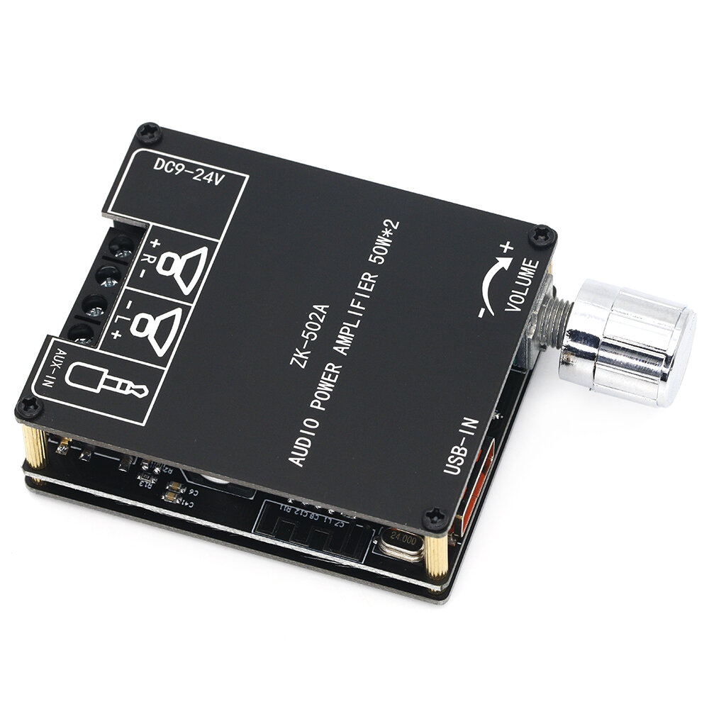 

ZK-502A Bluetooth Audio Digital Power Amplifier Board Module 2.0 Stereo Dual Channel 50W + 50W