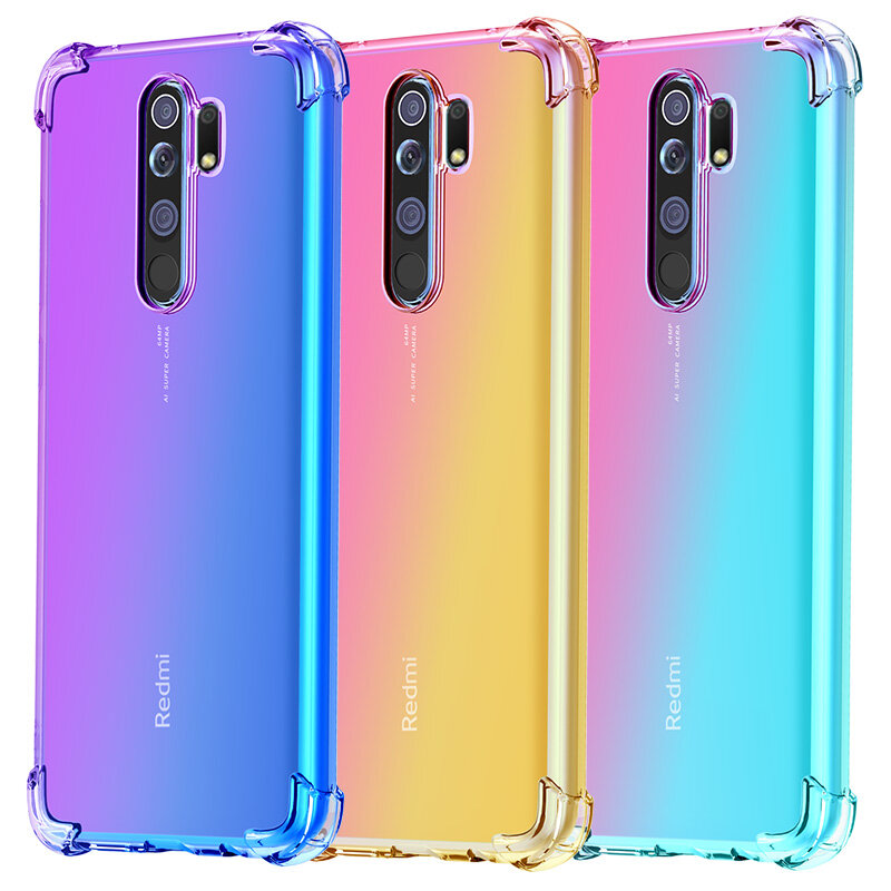 

Bakeey for Xiaomi Redmi 9 Case Gradient Color with Four-Corner Airbags Shockproof Translucent Soft TPU Protective Case N