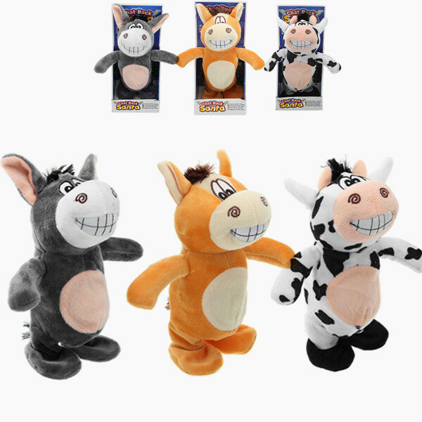 20cm Talking Donkey Sound Record Stuffed Animal Plush Cow Walking  Electronic Moving Doll Sale - Banggood USA