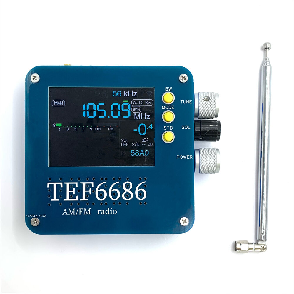

TEF6686 Полнодиапазонный Радио Приемник с большим LCD Дисплей Перезаряжаемый Батарея Большой радиус действия AM FM SW MW