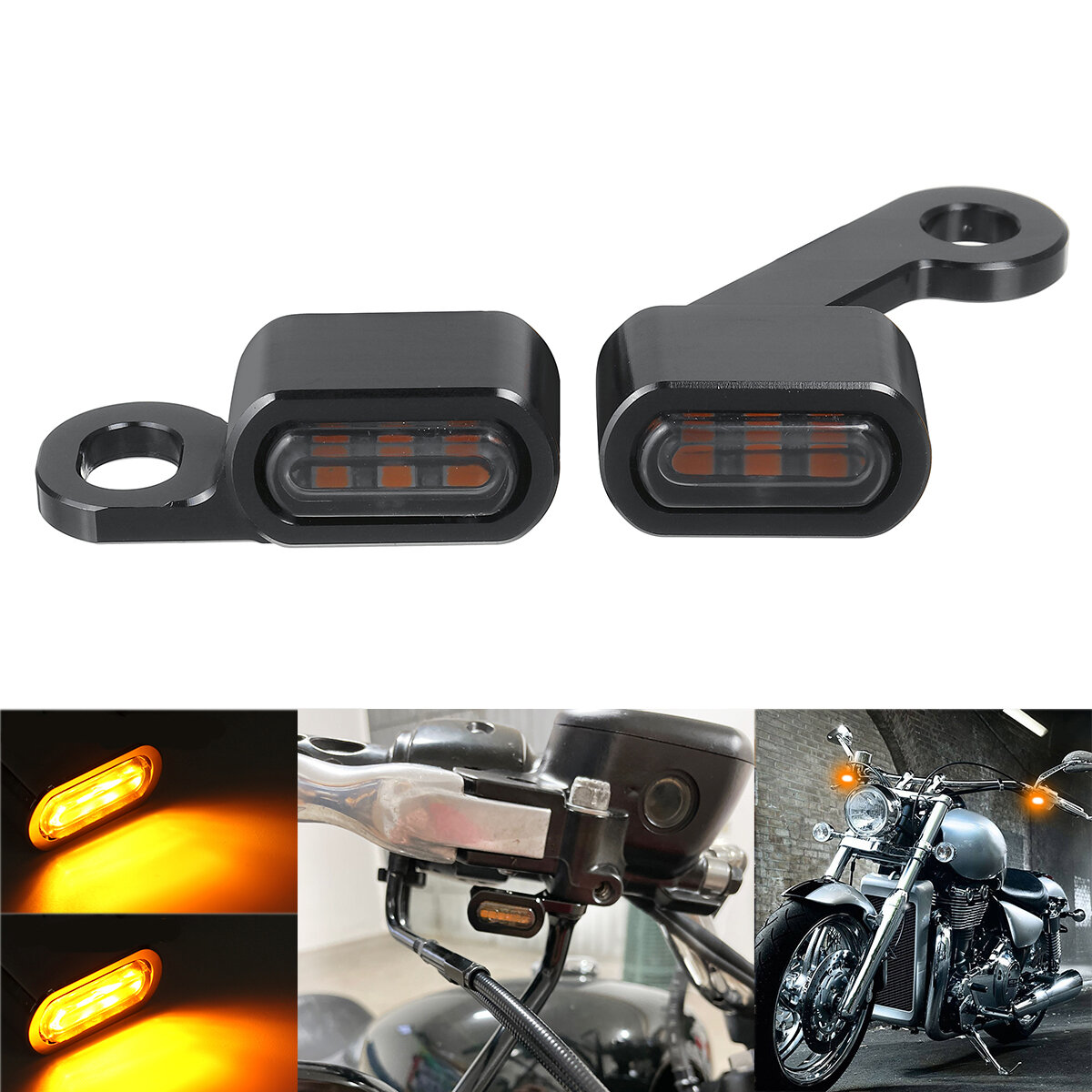 2 stuks Motorcycle Mini LED E Mark Richtingaanwijzer Running Indicator Lamp Voor Harley Sportster 20