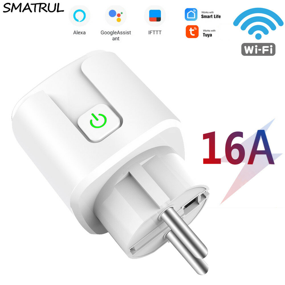 Smatrul BSD33W Tuya Wifi Smart Socket Switch 16A 220V Real Time Power Monitor Remote Control Timer Switch Smart Home Wor