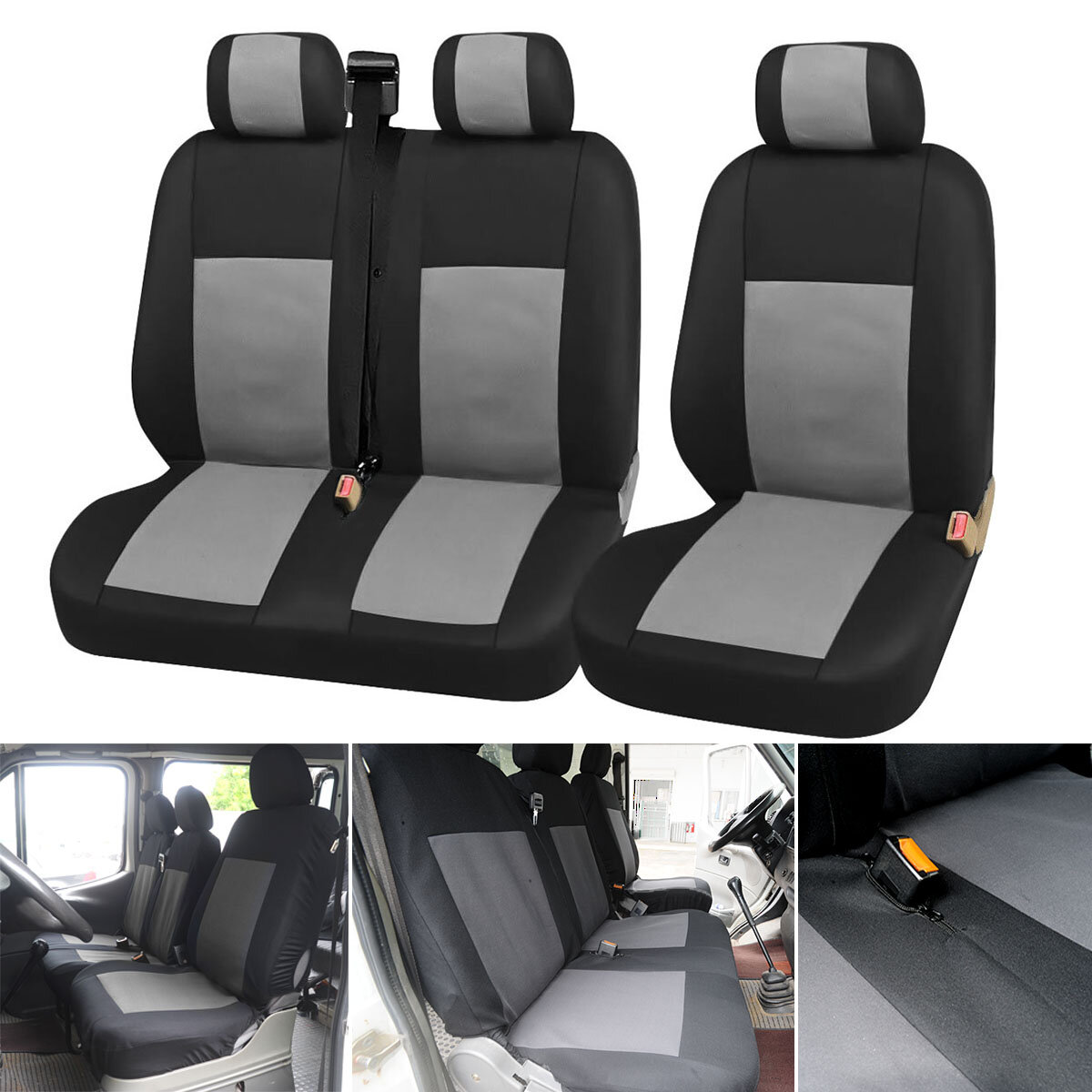 FORD TRANSIT PANEL MK7 Heavy Duty Leather Look Van Seat Cover Protectors 2+1 