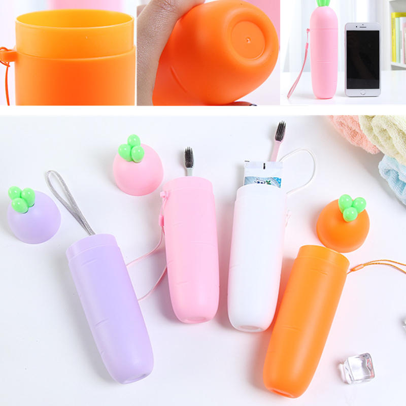 Portable Travel Radish Toothpaste Toothbrush Holder Cap Case Cover Outdoor Household Storage Cup 