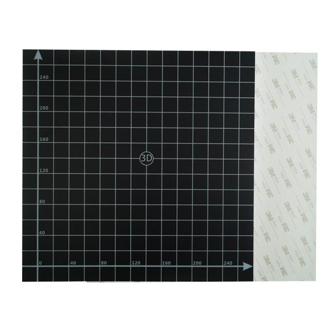 300*300mm Zwart Vierkant Schroboppervlak Hot Bed Platform Sticker Vel Met 1:1 Coördinaat Voor 3D-printer