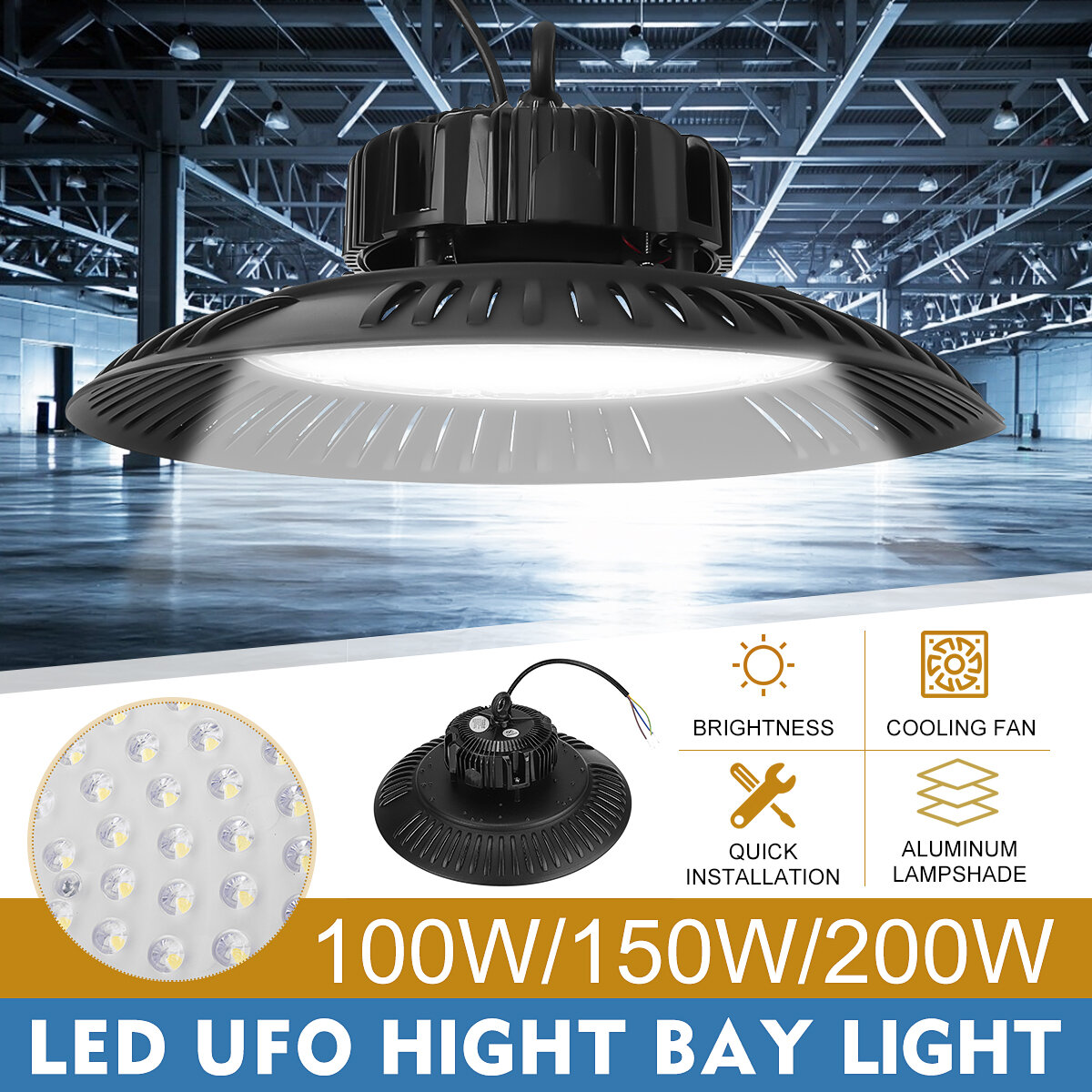 100/150/200W UFO LED High Bay Light Engineering Industrie Lamp Workshop Verlichting: