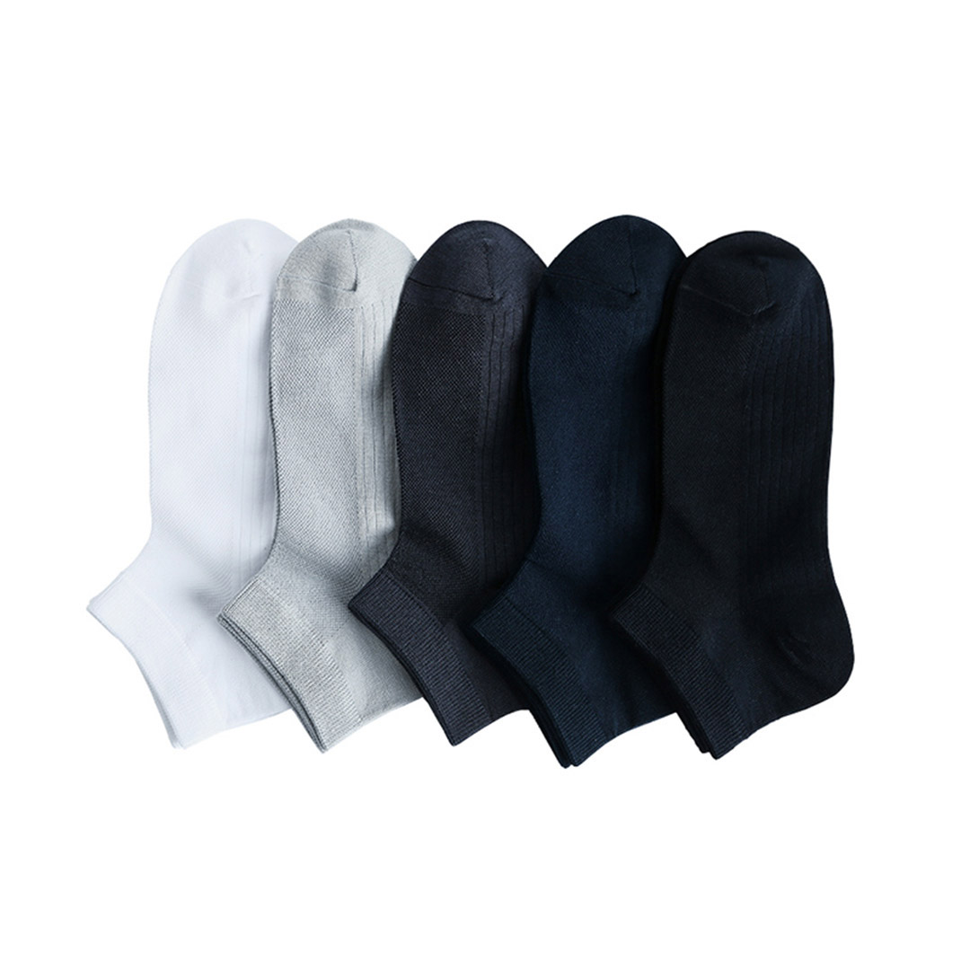 

365WEAR 5 Pair / Set Breathable Men Socks From Antibacterial Sock 24-26cm Men's Breathable Short Socks Set