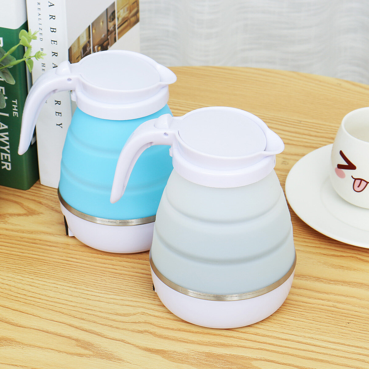

600W 600ML Electric Water Kettle Silicone Travel Boiler Pot Foldable Portable Kettle