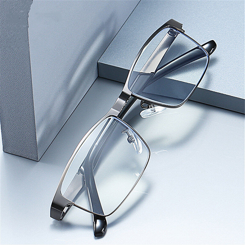 YOOSKE Stainless Steel Men Business Reading Glasses for Reader Mens Presbyopic optical Glasses +1.0 1.5 2.0 2.5 3 3.5 4.