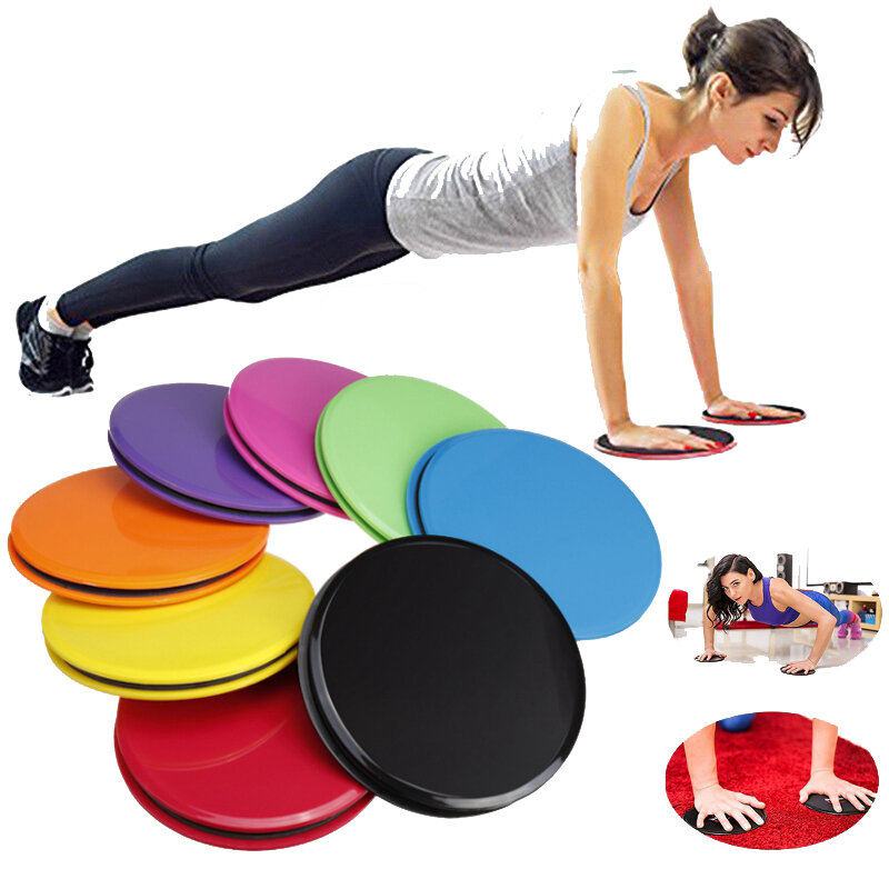 2PCS/Set Fitness Round Gliding Discs Dual Sided Home Gym Fitness Abs Exercise Tools