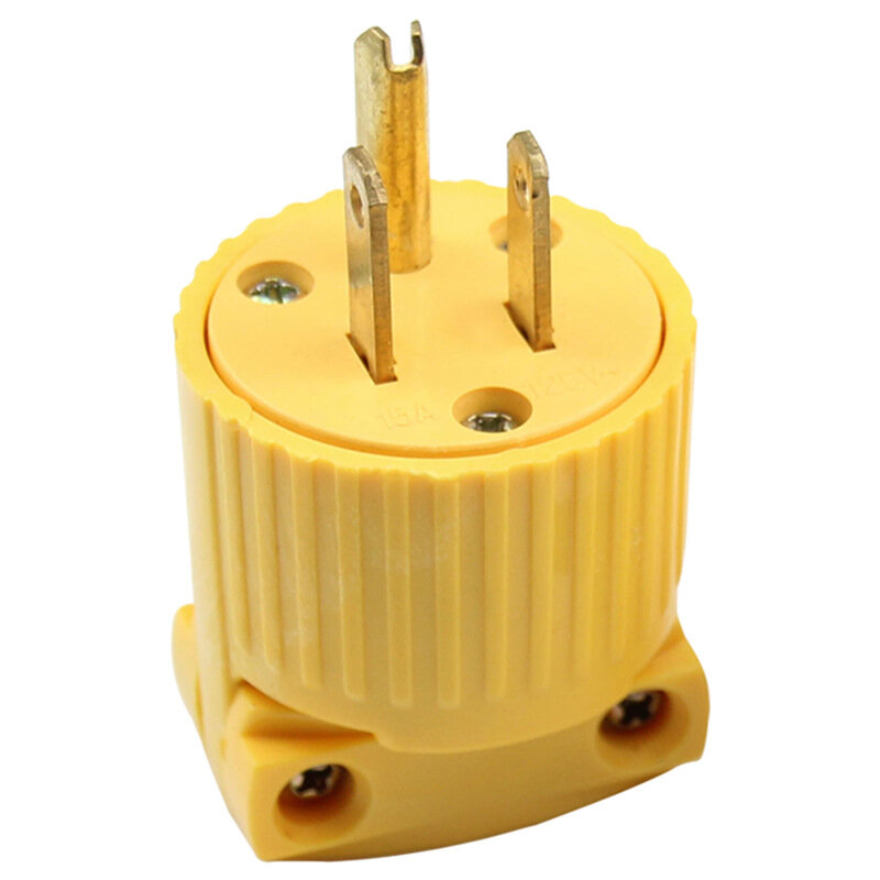 Geel Amerika 5-15P 125V 15A 3-polig NEMA US Vergrendelde industrie Power Converter Plug Inline bedra