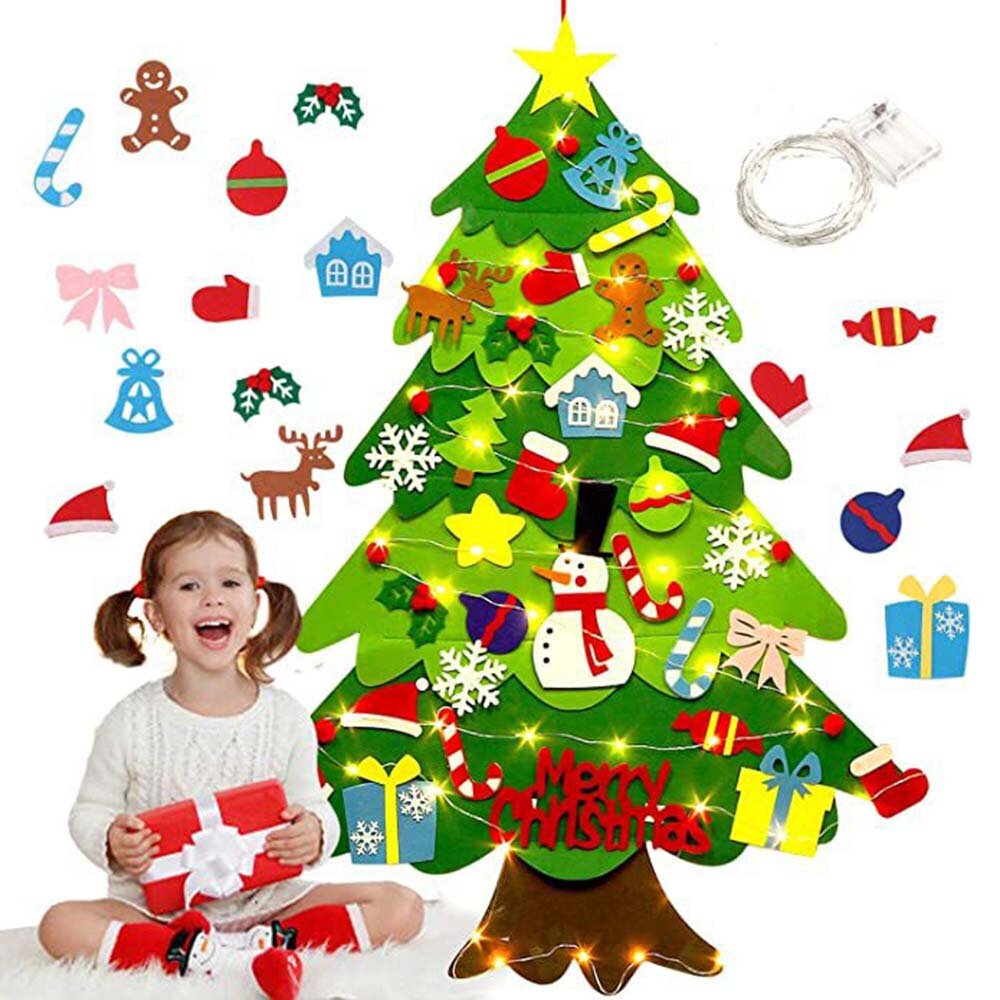 DIY Vilt Kerstboom Kerst Handgemaakte Puzzel Decoraties Thuis Bureau Ornament Creatieve Geschenken v
