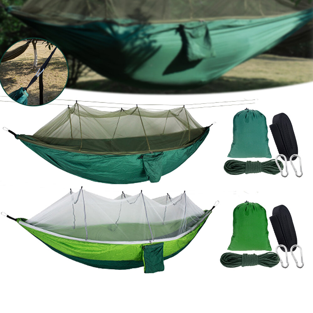 2 Person Hammock with Netting Mosquito Washable Lightweight Swing Sleeping Bed Camping Hiking Travel Max Load 300kg