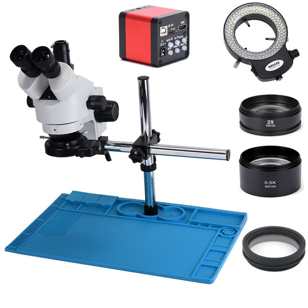 Camera Upgraded to 20MP Industry 3.5X-90X Simul-focal Trinocular Stereo Microscope HD Video Camera For Phone PCB Solderi
