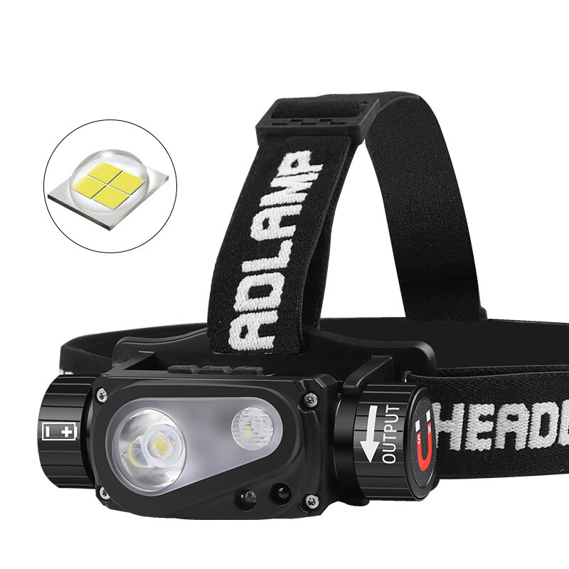 

200B-2 XHP50 LED Headlamp Motion Sensor Headlight Flashlight 18650/21700 USB Rechargeable Head Lamp Torch 10 Lighting Mo