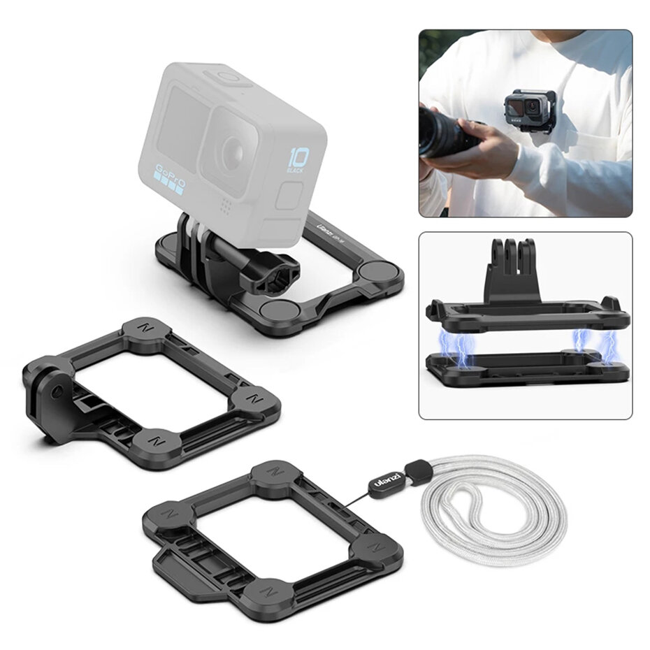 Ulanzi gp-16 magnetic action camera quick release bracket mount for gopro hero 10 9 8 sport camera accessories