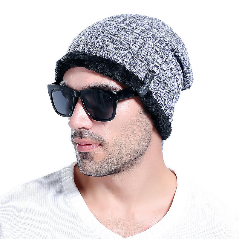 Men Solid Winter Warm Knitted Caps