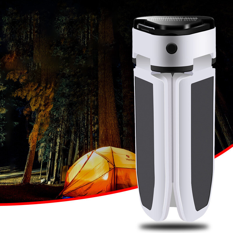 XANES® 6500K Drei-Blatt Solarlicht 5 Modi USB Wiederaufladbar Wasserdichte Hängelampe Zelt Camping Licht Arbeitslampe