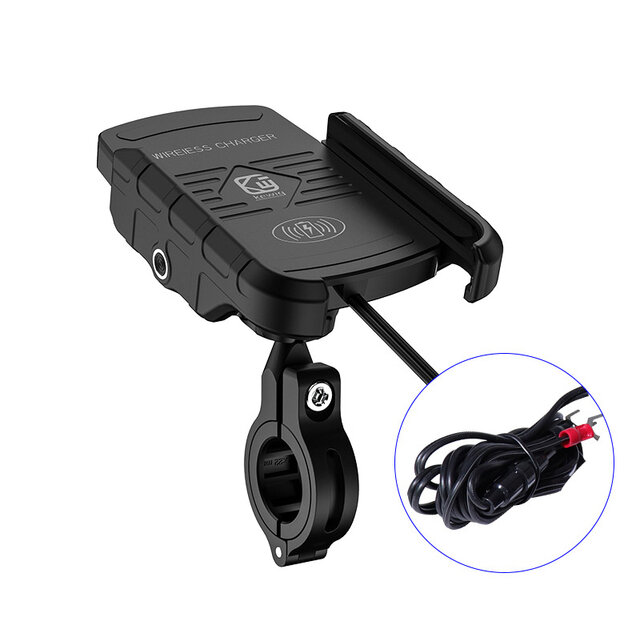 best price,12v,24v,motorcycle,holder,with,wireless,15w,charger,discount