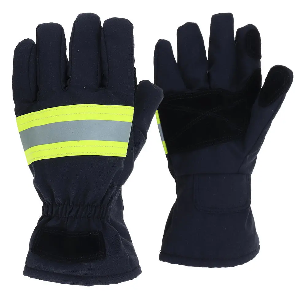 Fire Proof Protective Work Gloves Reflective Strap Fire Resistant Anti static Safety Gloves for Firefighter
