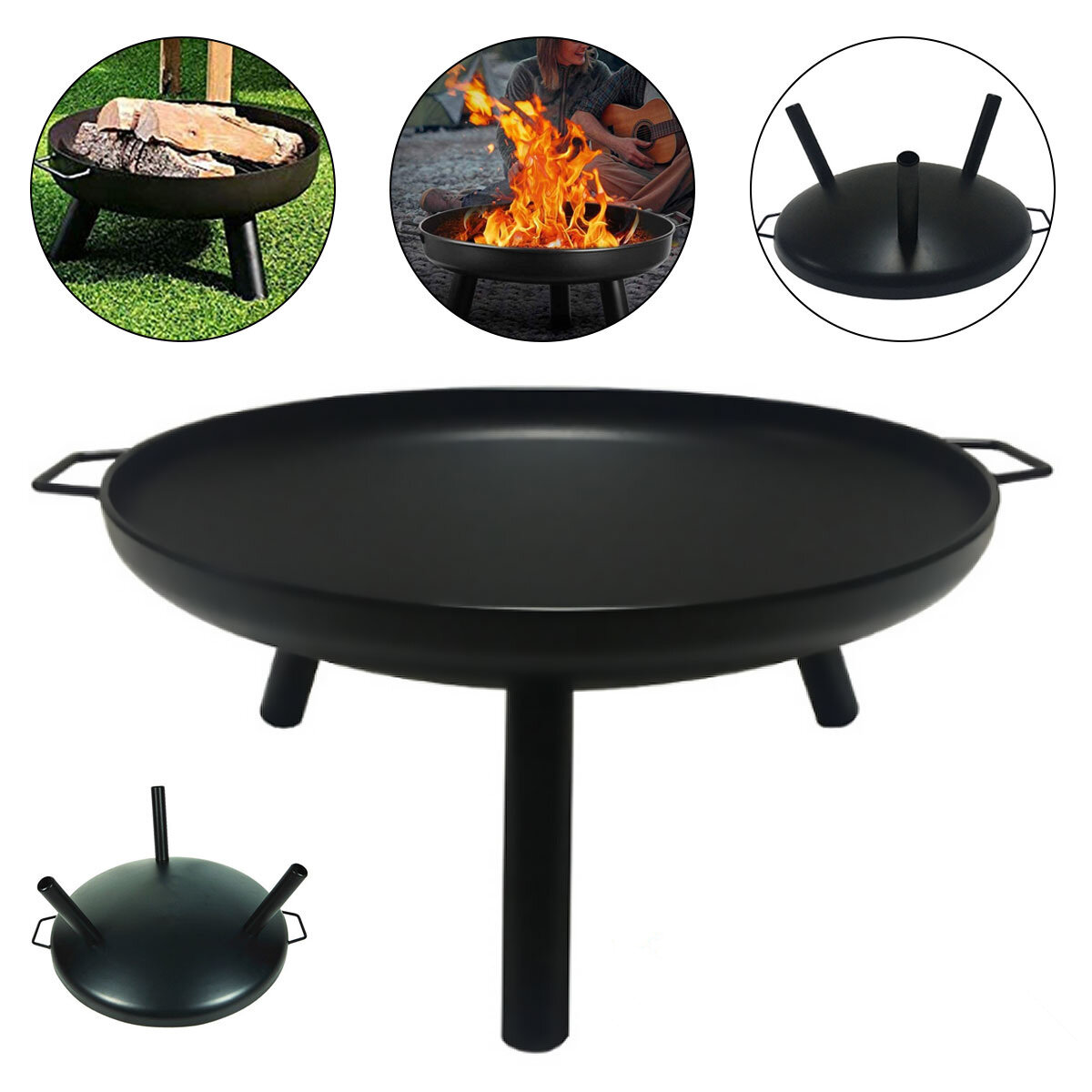 24inch Fire Pit Metal Outdoors Barbecue, Fire Pit 24 Inch