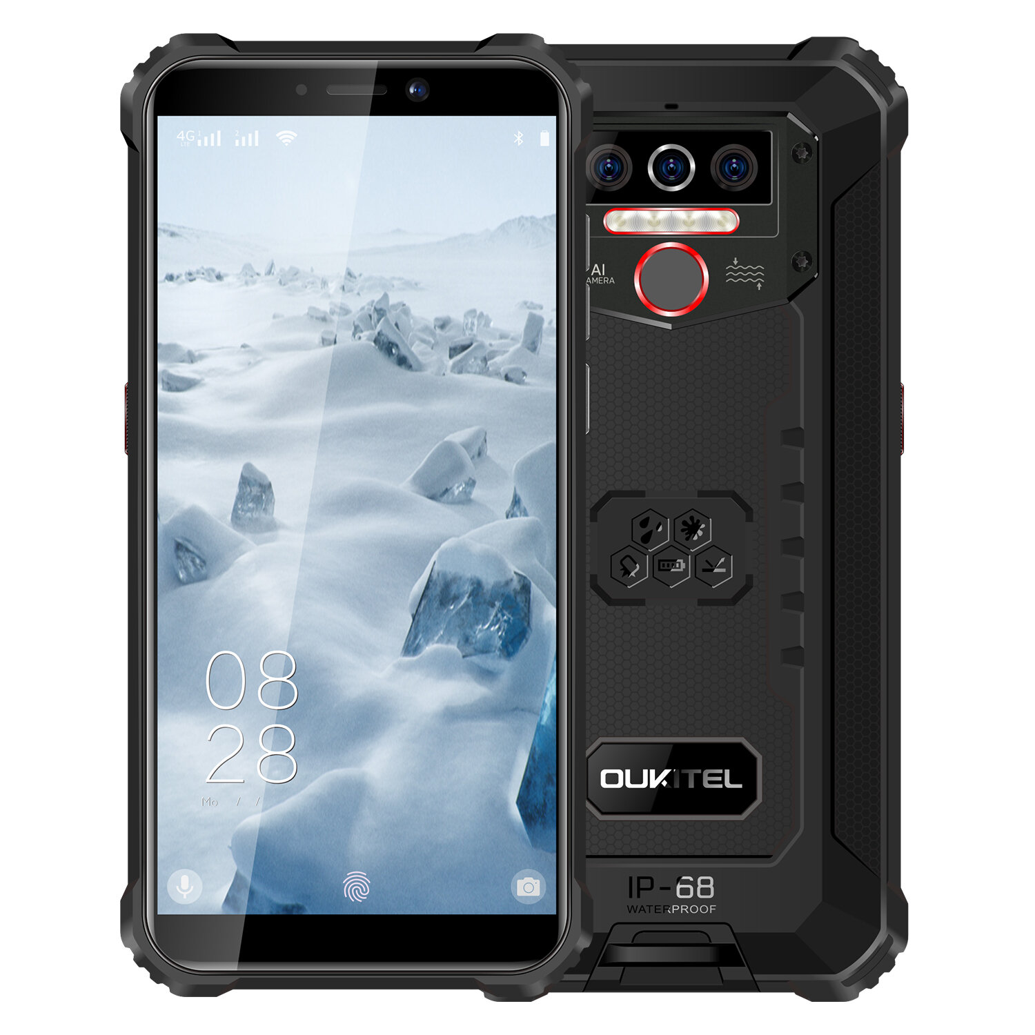 

OUKITEL WP5 Global Version 5.5 inch IP68 Waterproof 8000mAh Android 10 13MP Triple Rear Camera 4GB 32GB MT6761 4G Rugged