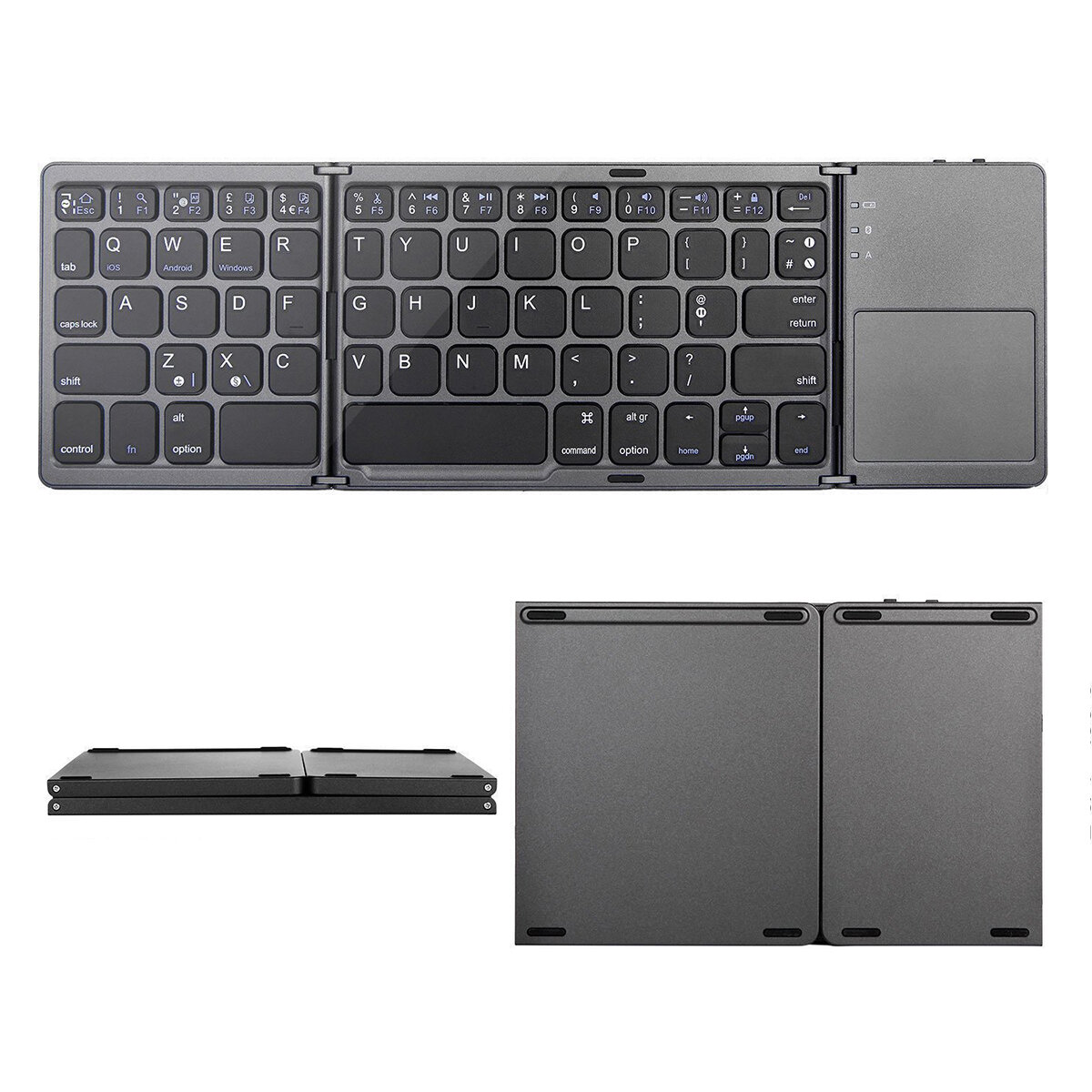 Tek Styz Foldable Bluetooth Keyboard Works for Samsung SM-G988UZKEXAA Dual Mode Bluetooth & USB Wired Rechargable Portable Mini BT Wireless Keyboard with Touchpad Mouse! 