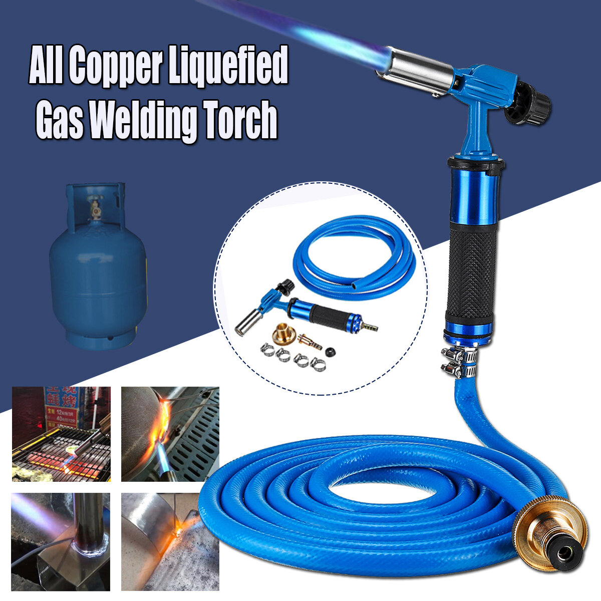 

Electronic Ignition Full Copperr Liquefied High Temperature Gas Welding Torch Kit + 3meters Tube