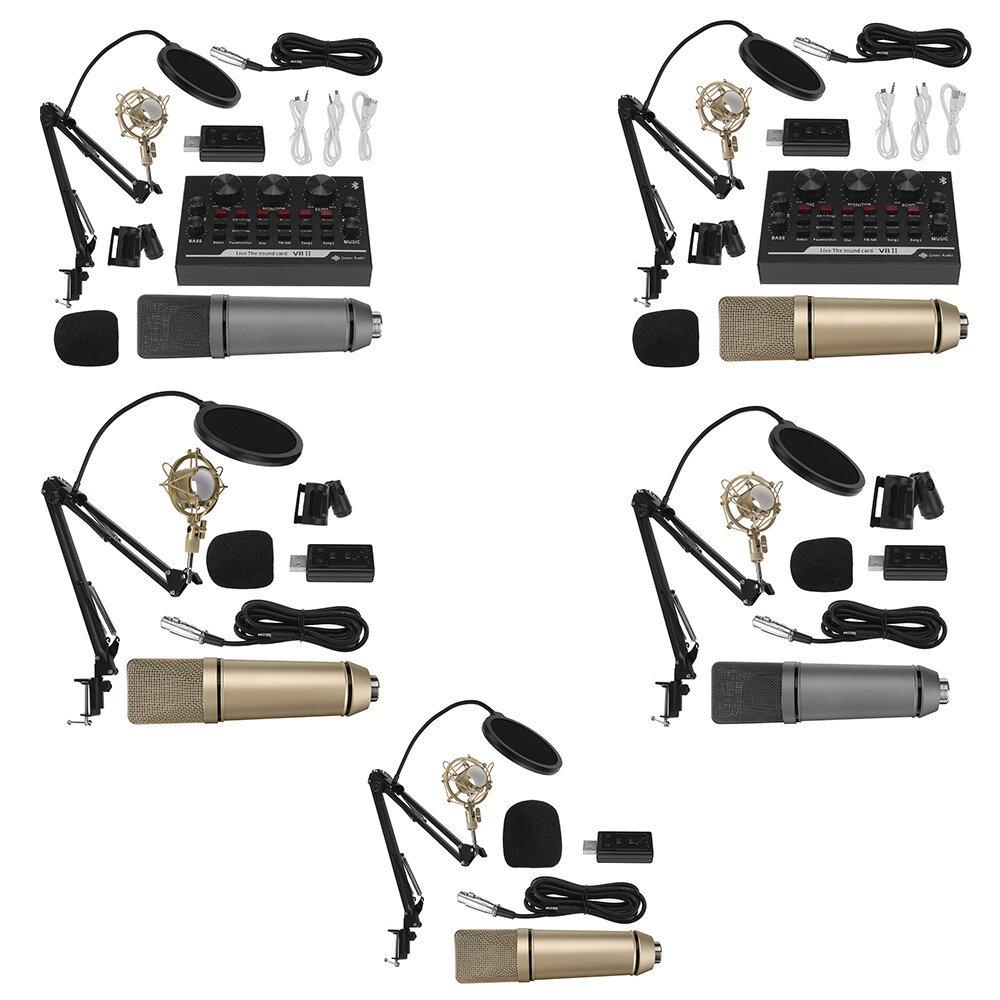 GAM-U87V/U87P Green Audio Condenser Microphone Kit for Karaoke Living Recoarding with Phantom Power