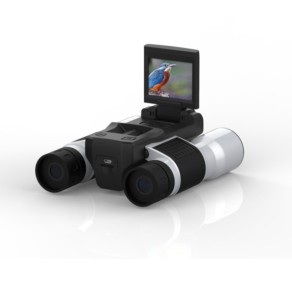 IPRee® 12x32デジタル望遠鏡2.0 HDスクリーン双眼鏡270°回転デジタルカメラ写真ビデオ録画キャンプ旅行用。
