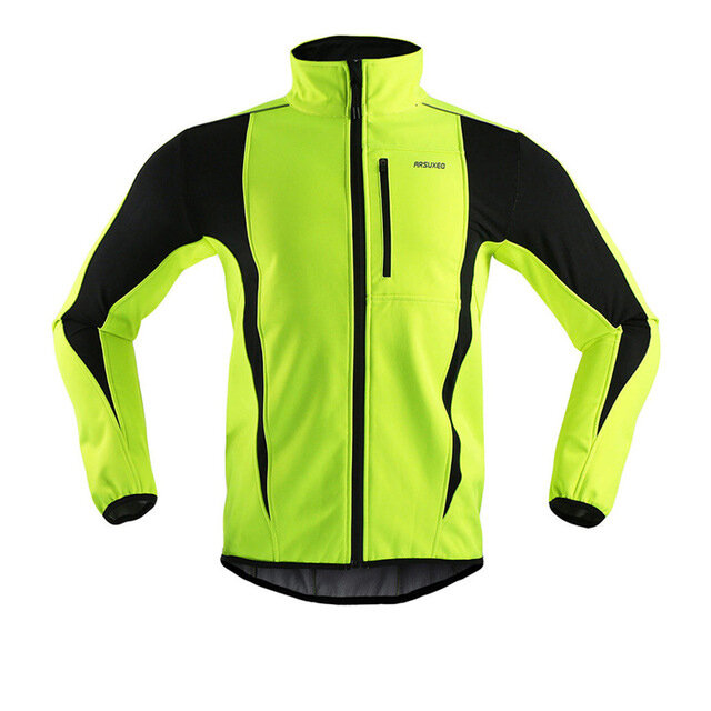 ARSUXEO Winter fietskleding met hoge kraag, warme jassen, thermische fleece, wind- en waterdichte lange jersey voor MTB Road Bike.