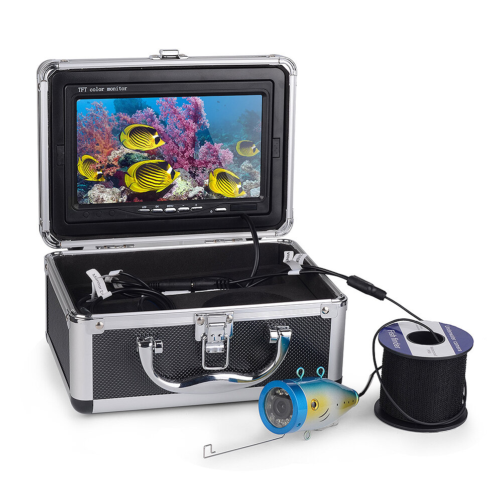 7inch 1000TVL Underwater Fishing Camera 4500mA Battery LCD Screen 12PCS Bright White Lights Fishing Finder Monitor