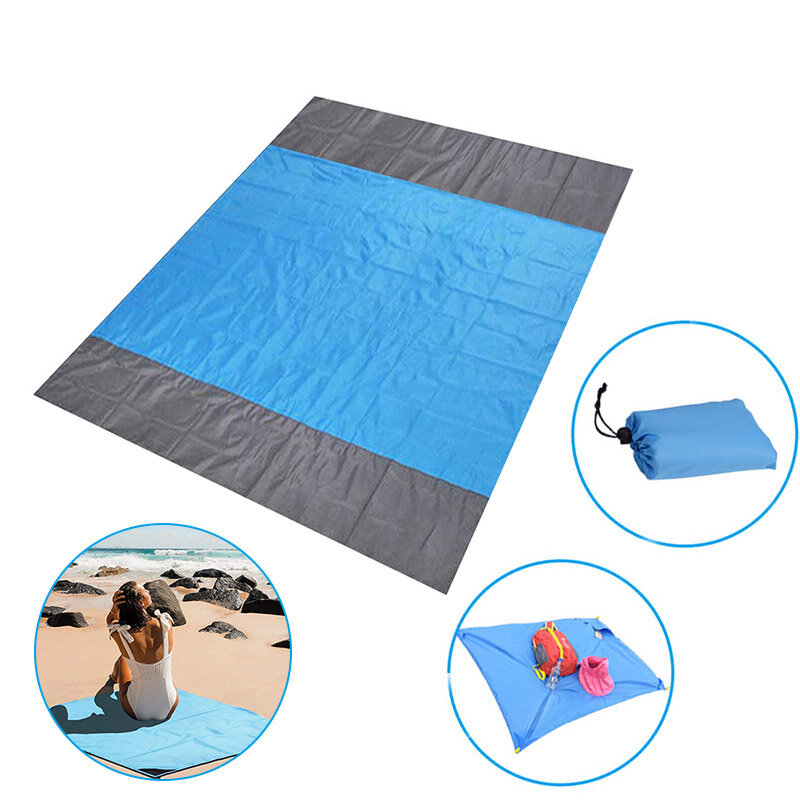 210x200cm couverture de pique-nique Oxford pliable tapis de plage imperméable à séchage rapide résistant au sable couverture de Camping voyage en plein air avec sac de rangement