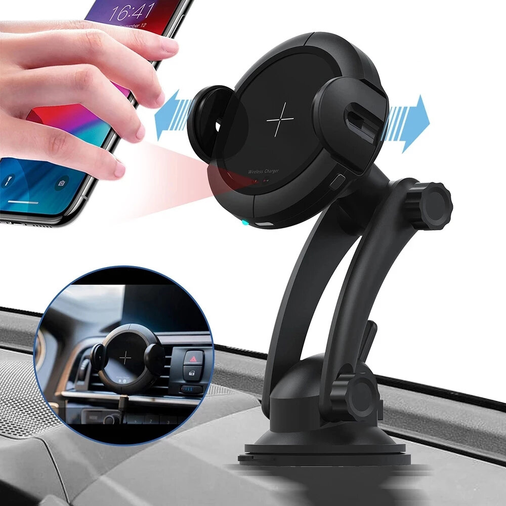 

Bakeey 15W Qi Car Wireless Charger Infrared Sensor Gravity Linkage Dashboard/ Air Vent Phone Holder for 4.7 inch-6.7 inc