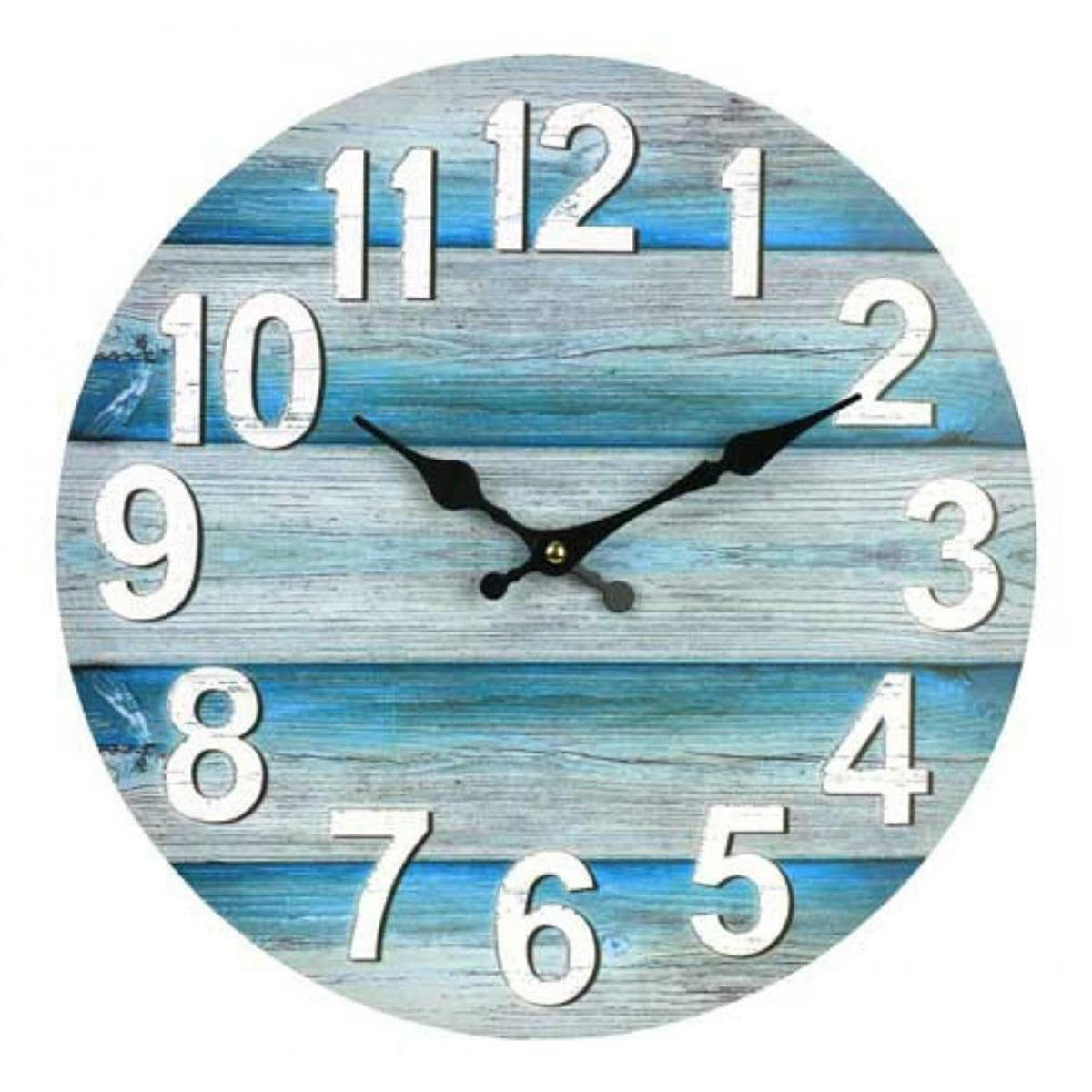 

13 дюймов Стена Часы Круглый Бесшумный Винтаж Пляжный Океанский Стиль Часы Домашнее украшение комнаты