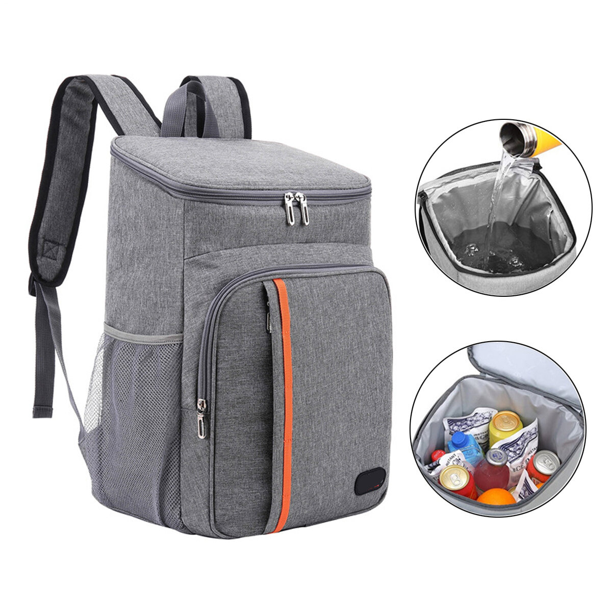 18L Isolierte Picknicktasche Thermischer Lebensmittelbehälter Kühler Rucksack Lunchpaket Outdoor Camping Reisen