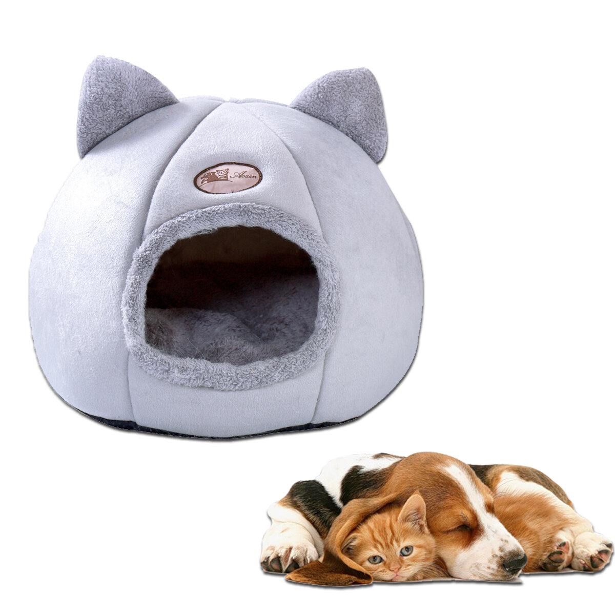 ペットベッド犬小屋犬小屋犬の暖かいクッションバスケットペットファッションストロベリー洞窟猫テントマット