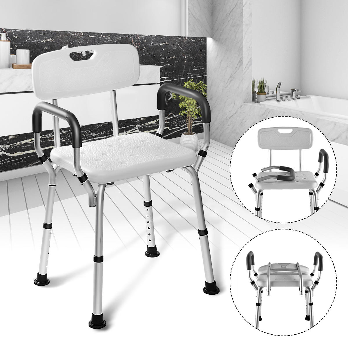 Adjustable Medical Shower Folding Chair Bathtub Bench Bath Seat
